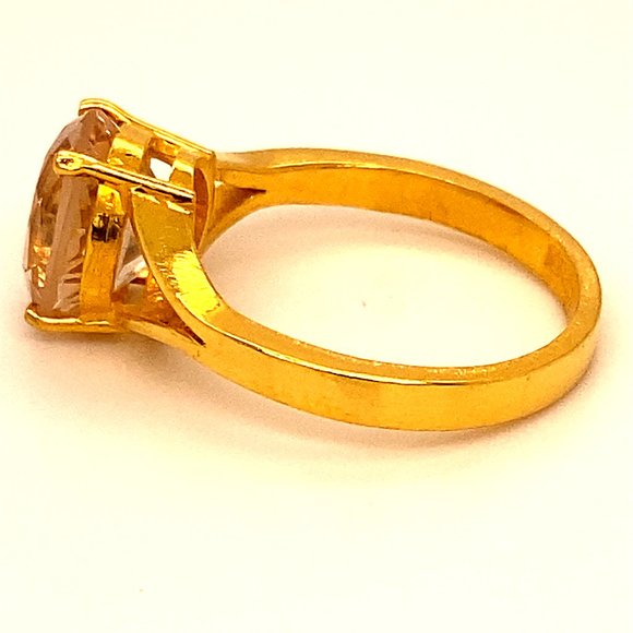 Imperial Topaz 4.58ct Solid 22K Yellow Gold Ring - Picture 5 of 6